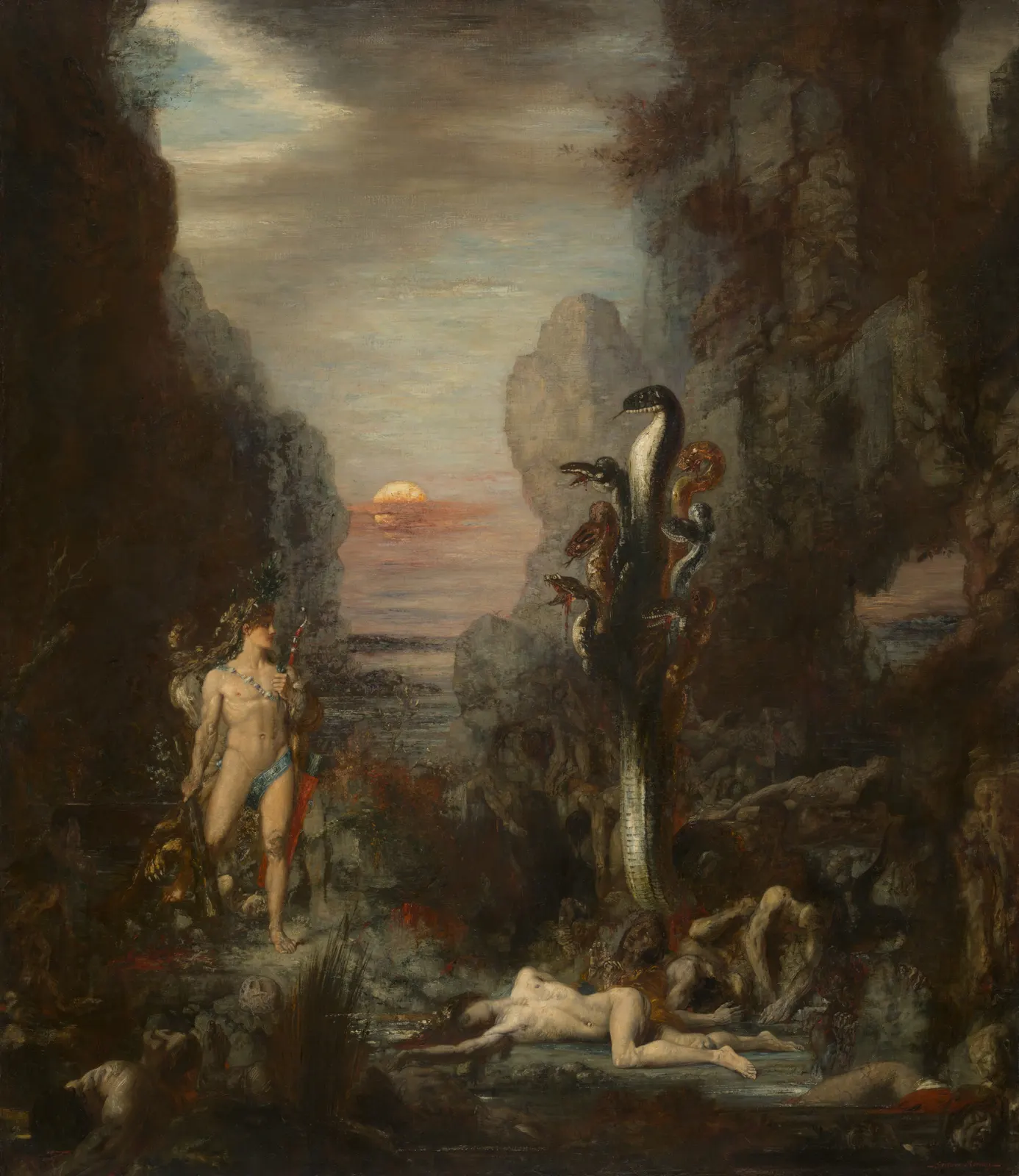 Hercules and the Lernaean Hydra by Gustave Moreau; 1875-76