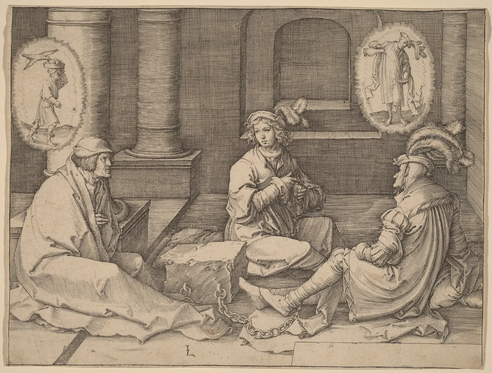 Joseph Interprets the Dreams in Prison by Lucas van Leyden; 1512